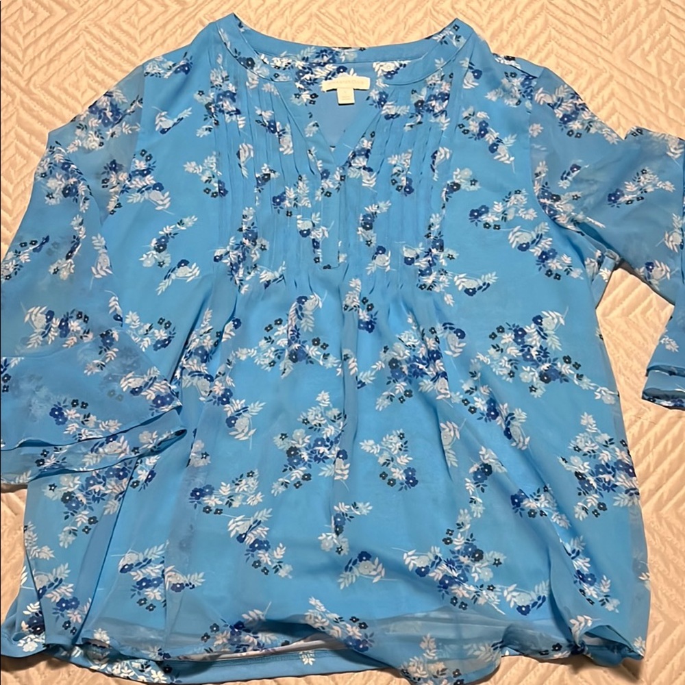 Floral Blue Women's Top